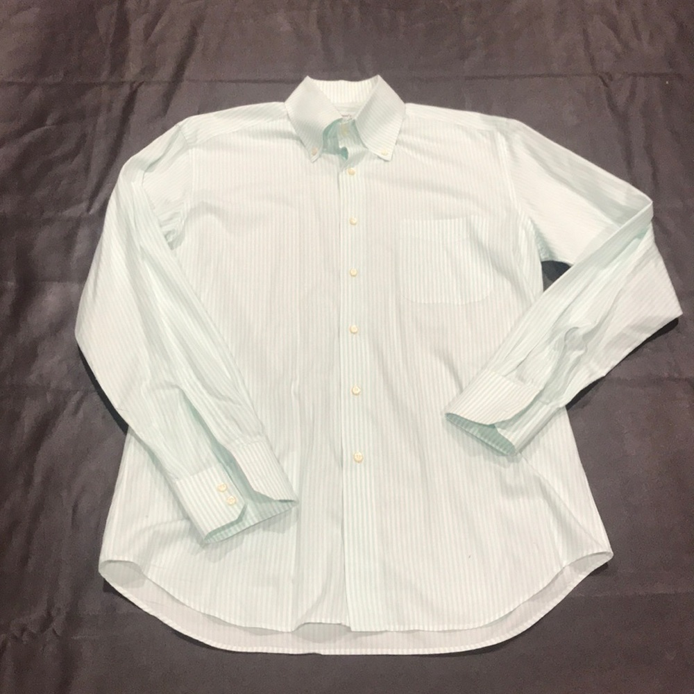 Ashwood Blake Green white dress shirt Swiss made